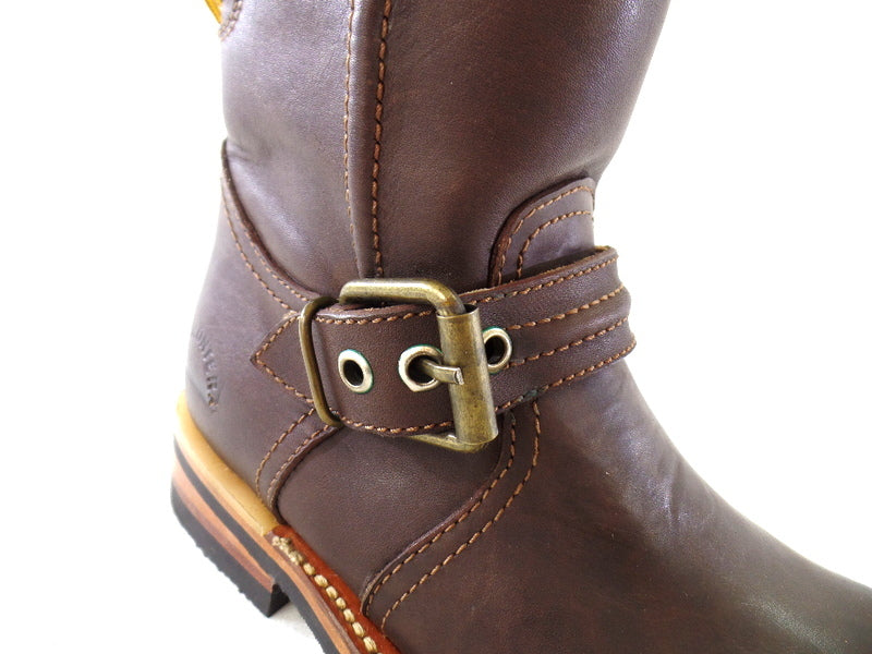 Westernstiefelette Arbeits Cowboyboot 36 UK 3 USA 5 Braun Schnalle Leder Mexico