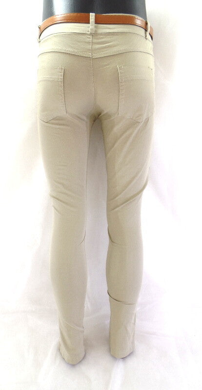 Hose Größe M Beige Stoffhose Shini Mode mit Gürtel