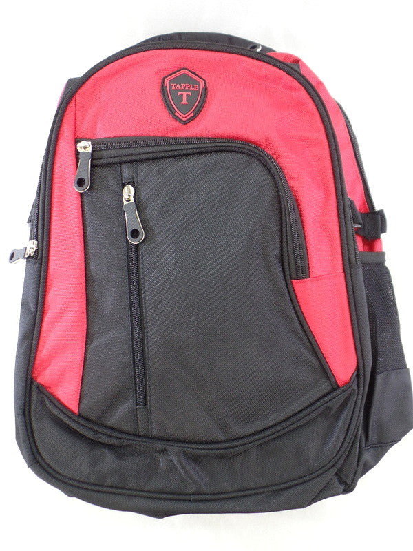 Tapple Rucksack Rot Schwarz Laptopfach Schulrucksack Freizeit Schule