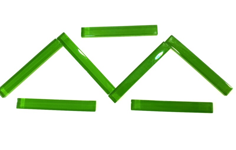 Glasmosaiksteine Mosaikstäbchen Moosgrün 7 Stück grün glatt Glasstäbchen Bordüre