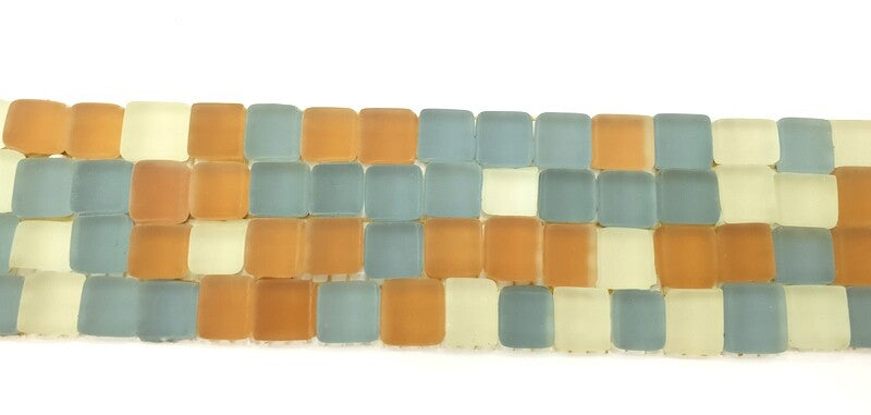 BORDÜRE Glasmosaik Mix hellblau milchig Beige matt Borde 1 Streifen unregelmäßig