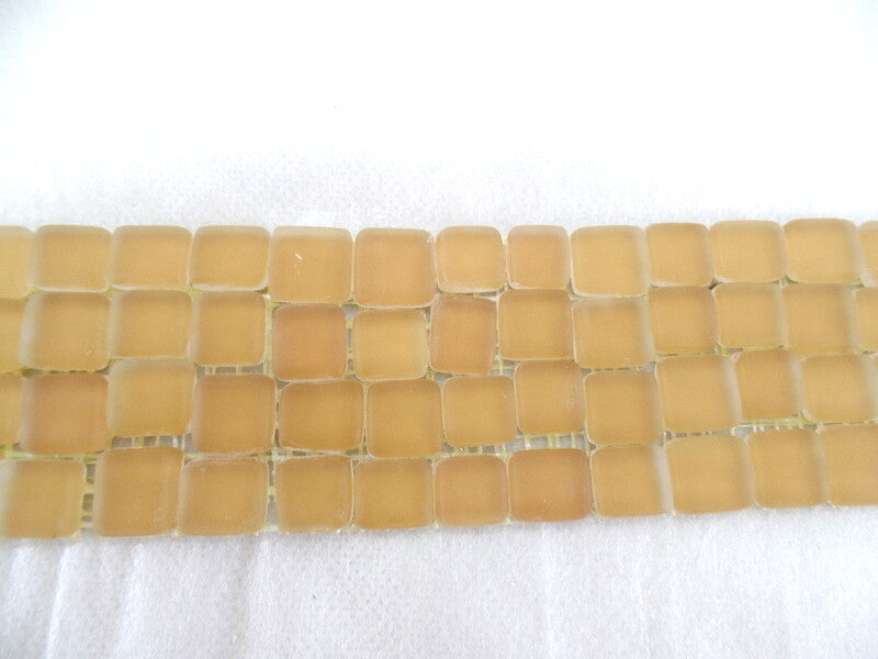 BORDÜRE Glasmosaik Beige matt Borde 1 x Streifen 92 Steine unregelmäßig
