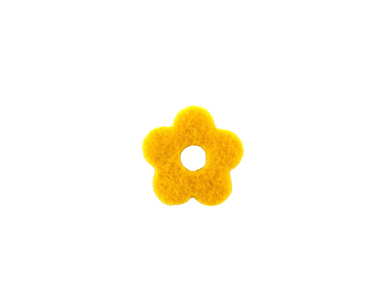 240 Filzblüten 10 Beutel a 24 Stück  je 3 Farben  8 Stück gelb orange, grün Deko