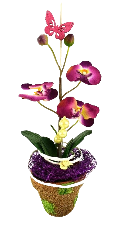 Orchidee Gesteck Kunstblume Pflanze Rosa Pink Blume Deko 30 cm H