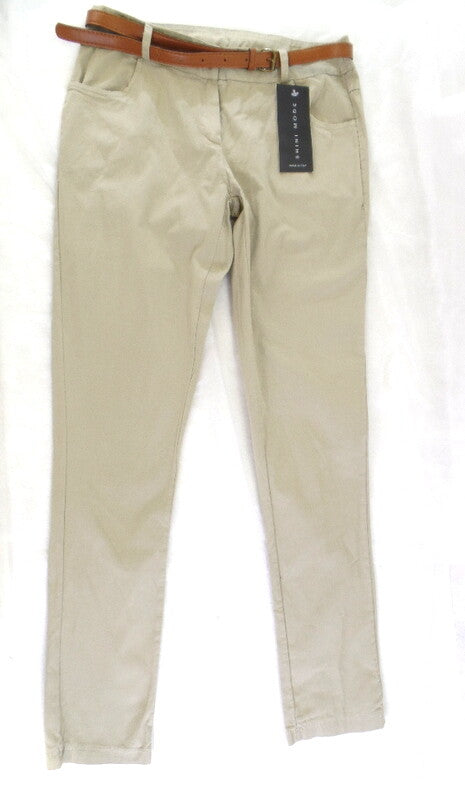 Hose Größe M Beige Stoffhose Shini Mode mit Gürtel