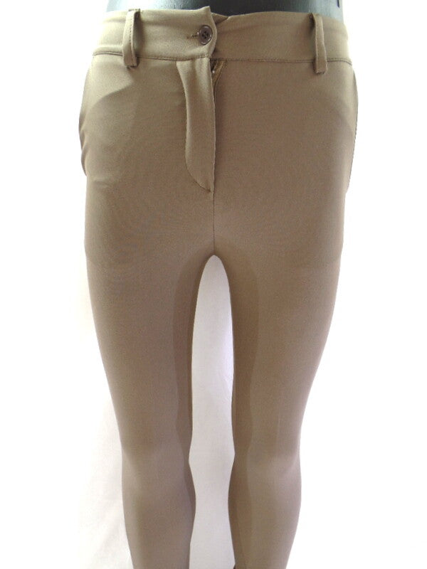 Hose Chic & Mit Kaki Größe S Bundfaltenhose Buisnesshose Italy