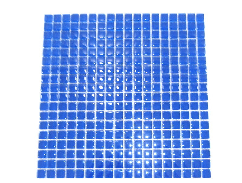 Ressalossa Glasmosaik Fliesen mittelblau glänzend Matte 30 x 30 cm 324 Steinchen