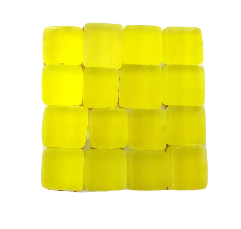 Glasmosaik Zitronengelb Mosaiksteine matt Glas Borde 4 x Quadrate Mosaik Basteln