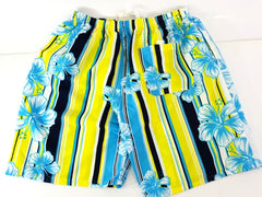 Shorts Badehose Badeshorts XL / XXL Lotus Shorts geblümt gestreift Gelb Blau