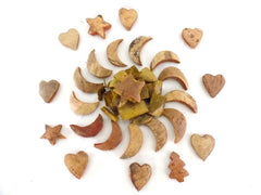 Natur Deko Sortiment Mix 230 g Mond Stern Herz Baum Holzteile Streudeko Braun
