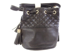 Damentasche Rucksack Optik Schwarz New Bags Tasche Handtasche Kordelzug
