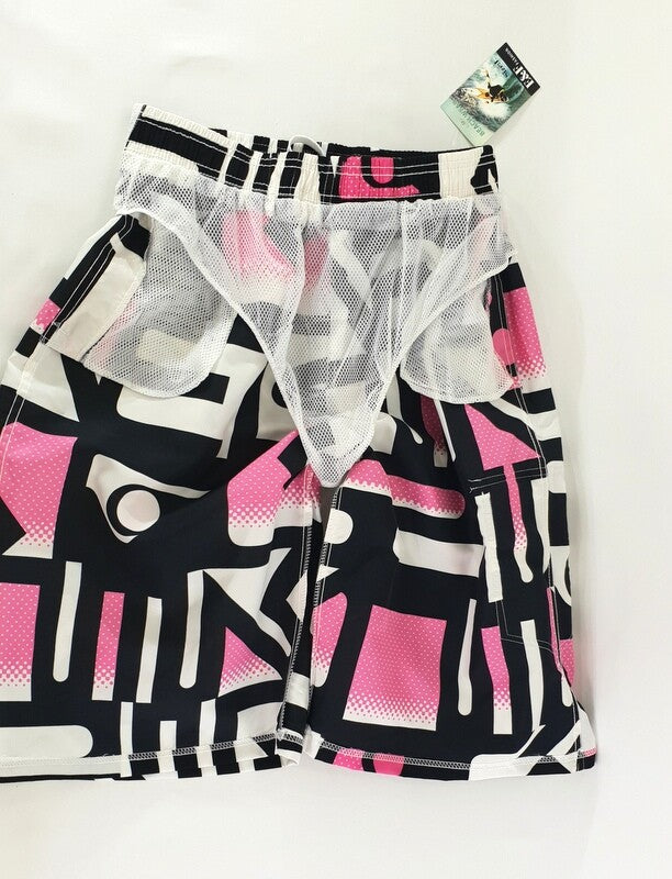 Badehose Badeshorts L Beach Wear E & F Shorts Schwarz Weiß Rosa Short