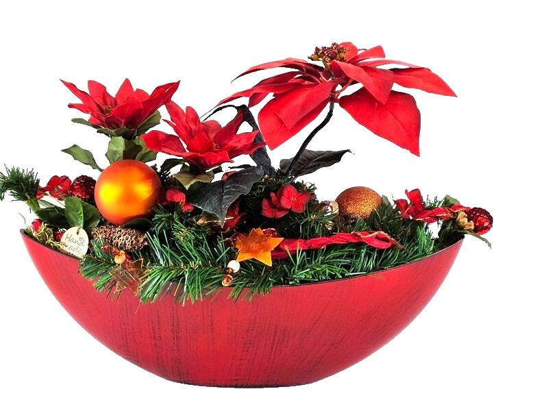 Casa-Poador Weihnachtsgesteck ellipse rote Weihnachtssterne künstlich Dekoration