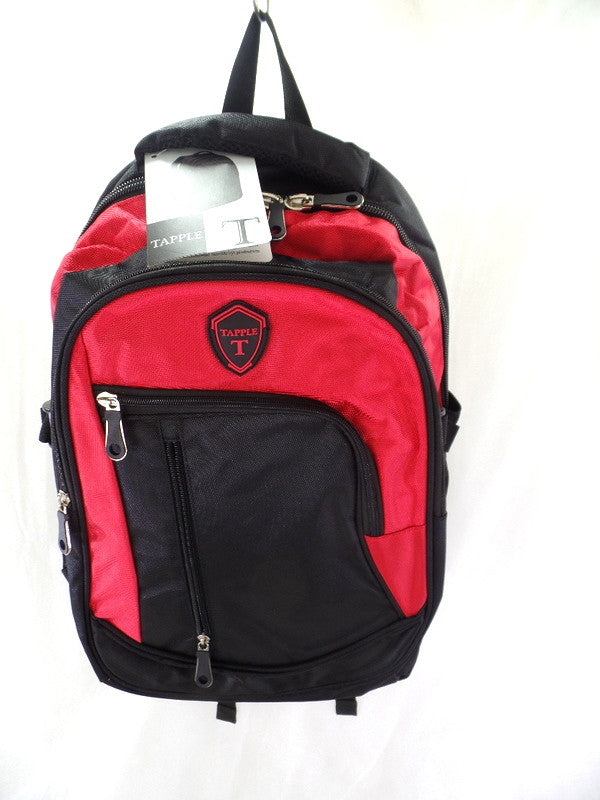 Tapple Rucksack Rot Schwarz Laptopfach Schulrucksack Freizeit Schule