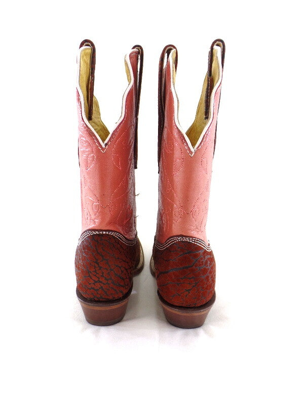 Westernstiefel Cowboyboot 37 rosa mit braun Application Rudel Herzen