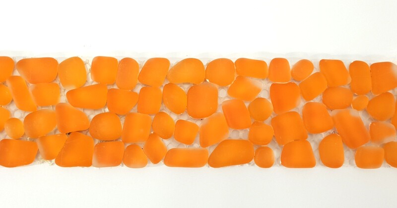 BORDÜRE Casa-Poador Glasmosaik Polygonal Orange 1 Streifen matt unregelmäßig