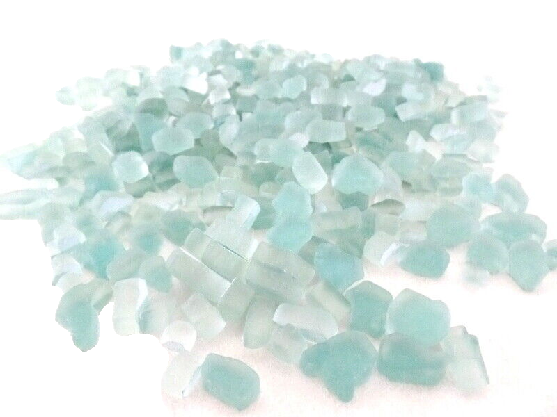 Glasmosaik Glas Crush - Glas Türkis 650 g Milchglas matt unregelmäßig 460 Steine