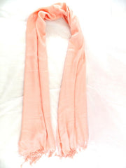 Schals Tuch Stola mit Fransen Lachs 100 % Viscose XXL Schal 190 cm Lang 65 Breit