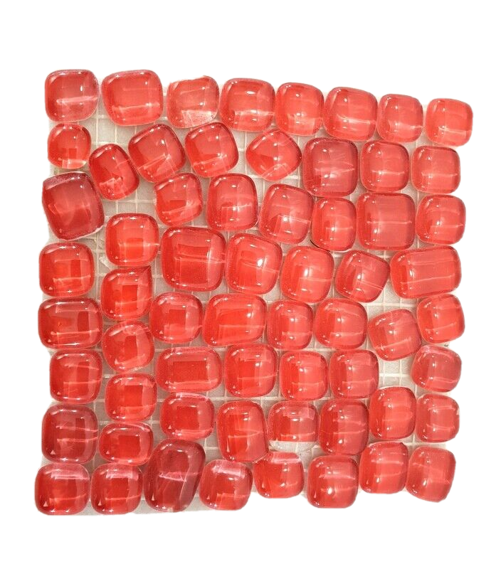 Glasmosaik Polygonal Soft Glas Rot Bologna 1 x Quadrat glatt glänzend Mosaik