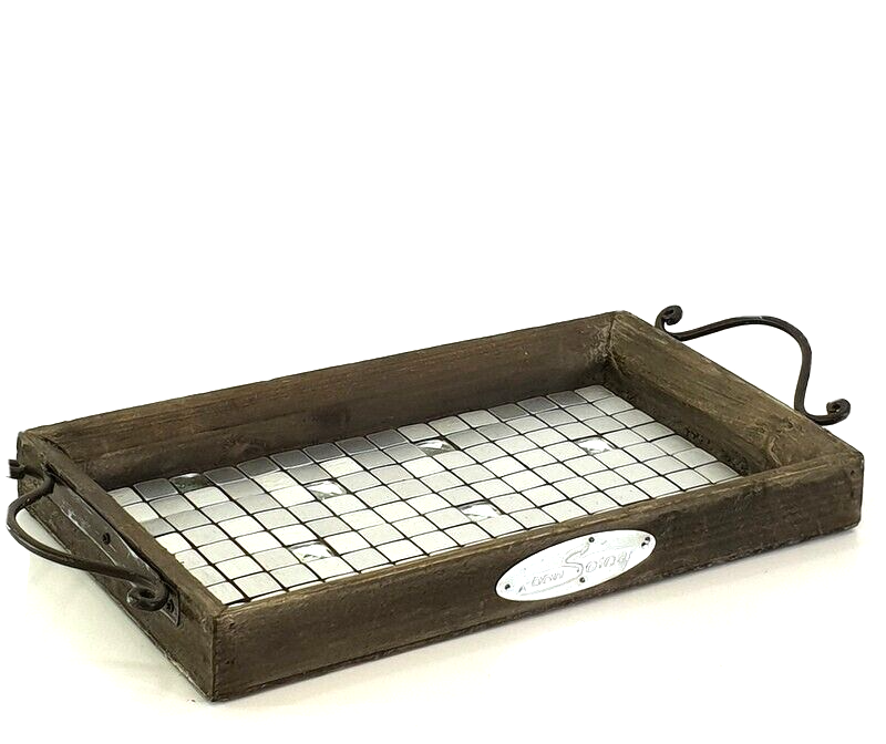 Serviertablett Holztablett 30 x 19 cm Tablett Serviertablett Deko Holz Tablett