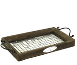 SERVIERTABLETT HOLZTABLETT 30 x 19 cm Tablett Serviertablett Dekoration Mosaiksteine  Holz Tablett