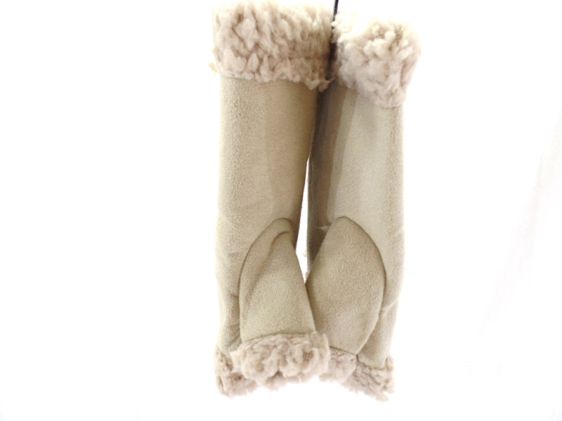 Handschuhe Fingerlos Creme / Beige S / M Kunstleder Kunstfell Natural Spirit