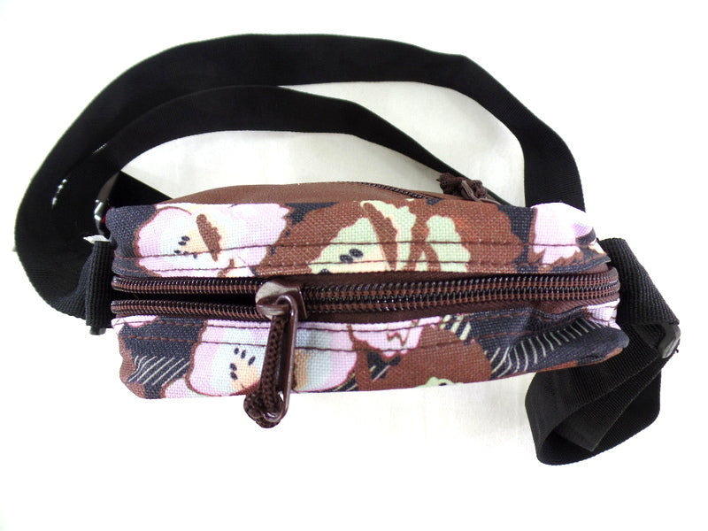 Schultertasche Daniel Ray Umhängetasche in Braun Rosa Schwarz Blumenmuster