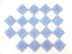 BORDÜRE Glasmosaik Himmelblau Klarglas Borde 18 Stück 50 x 50 mm 288 Steine 5 mm