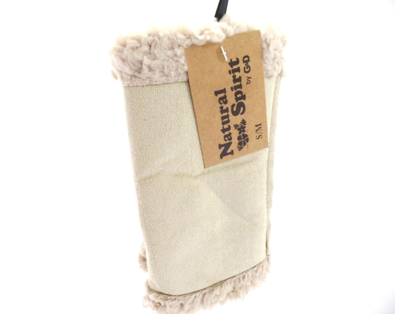 Handschuhe Fingerlos Creme / Beige S / M Kunstleder Kunstfell Natural Spirit