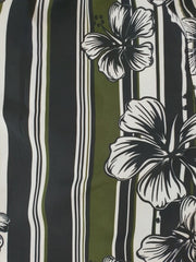 Shorts Badehose M/L Bermudas Lotus geblümt gestreift Schwarz Grün Weiß
