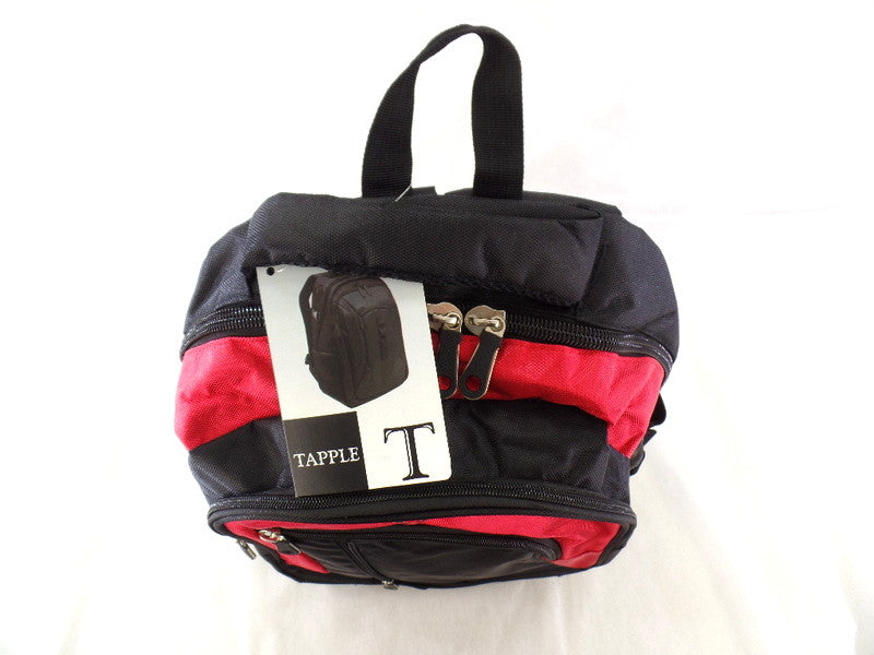 Tapple Rucksack Rot Schwarz Laptopfach Schulrucksack Freizeit Schule
