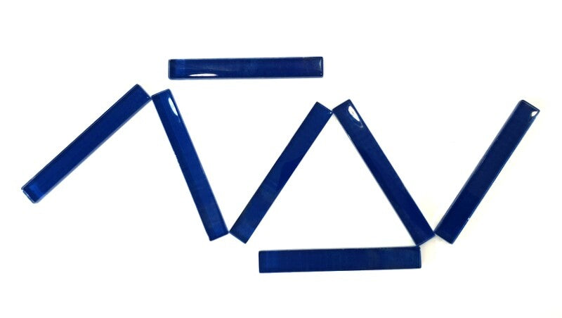 Glasmosaik Mosaikstäbchen Cobaltblau Blau 7 Stück glatt Glasstäbchen Bordüre