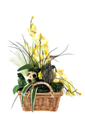CASA - POADOR ORCHIDEEN Gesteck Kunstblumen Phalaenopsis Gelb 50 H Korb Dekoration