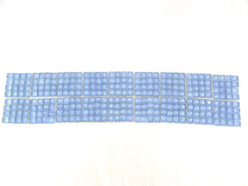 BORDÜRE Glasmosaik Himmelblau Klarglas Borde 18 Stück 50 x 50 mm 288 Steine 5 mm