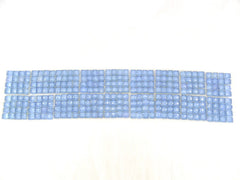BORDÜRE Glasmosaik Himmelblau Klarglas Borde 18 Stück 50 x 50 mm 288 Steine 5 mm