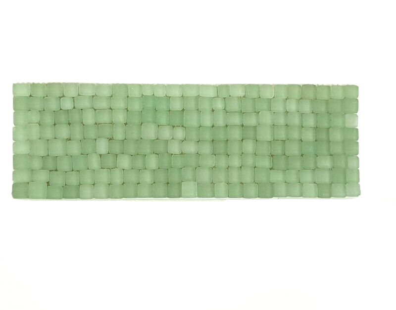 Mosaiksteine Mix hellgrün matt Borde 1 Streifen unregelmäßig Glas DIYBasteln