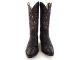 Westernstiefel 38 Schwarz Cowboystiefel Applikationen Paietten Leder spitz Rudel