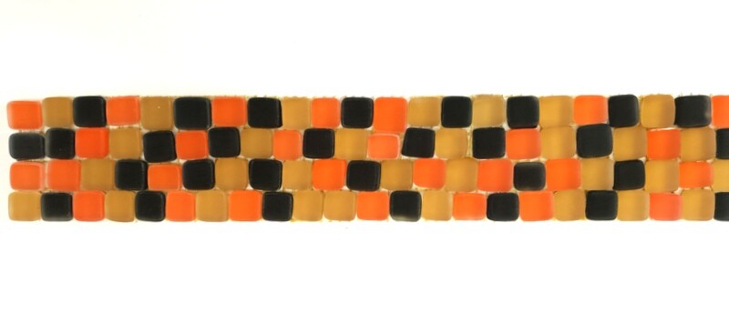 BORDÜRE Glasmosaik Mix Beige Orange Schwarz matt Borde 1 Streifen unregelm