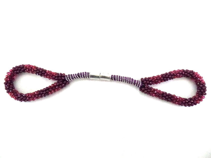 Fashion Jewelry Armband Bordeaux Modeschmuck Magnetverschluss Perlen Knoten