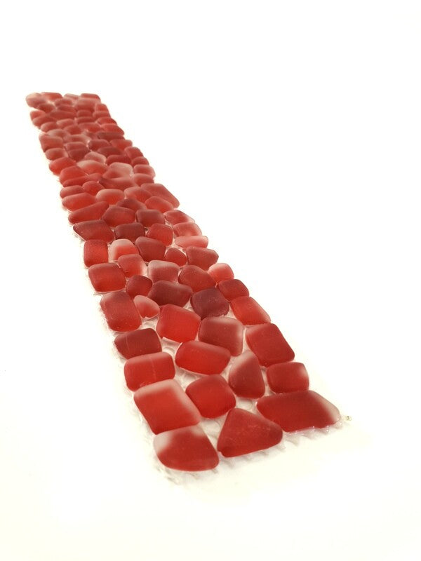 BORDÜRE Casa-Poador Glasmosaik Polygonal Rot 1 Streifen matt unregelmäßigTropfen