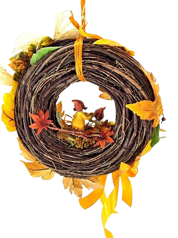 Kranz Tür / Wand Kranz 30 cm künstlich wie echt Herbstbätter Sonnenblume Orange