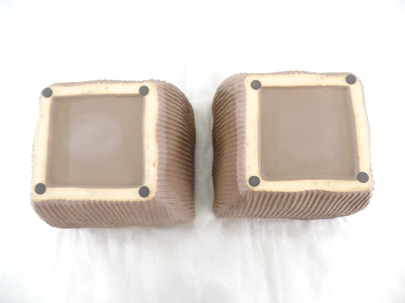 Töpfe 2 Übertöpfe 13 cm Hoch hellbraun quadratisch Pflanzen Dekoration
