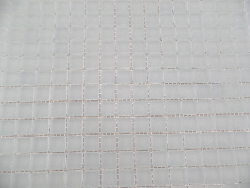 Ressalossa Glasmosaik Fliesen milchig leicht hellgrau matt Matte 30 x 30 cm