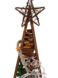 TANNENBAUM HOLZ Braun künstliche Accessoires Sterne Kugel Blätter Dekoration