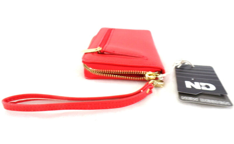 Geldbörse Portmonaie Wallet Rot Etui New Design Querformat Fee Anhänger
