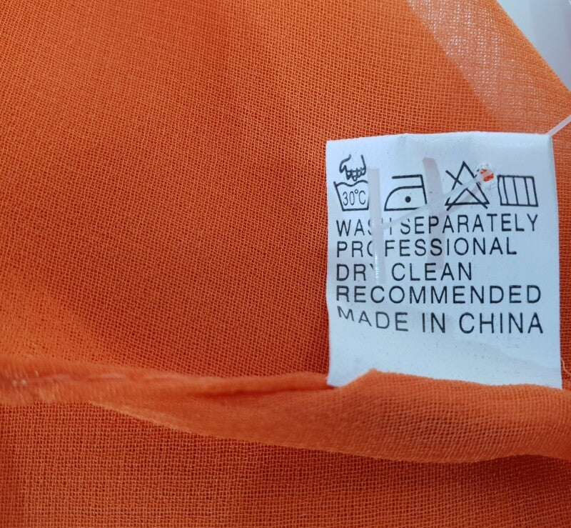 Schals Tücher Set 2 Stück Orange Uni Tigerkopf 100 % Polyester
