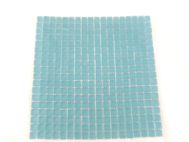 Ressalossa Glasmosaik Fliesen hellblau Türkis matt Matte 30 x 30 cm