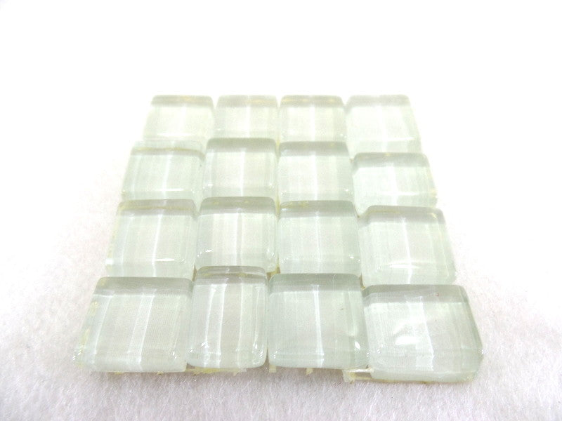 BORDÜRE Glasmosaik Weiß Klarglas Borde 18 x Quadrate 50 x 50 mm 288 Steine 5 mm