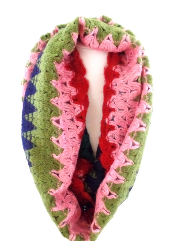 Schal Loop Wickelschal Bunt in 4 Farbvarianten Gelb, Rosa, Beige, Orange wählbar