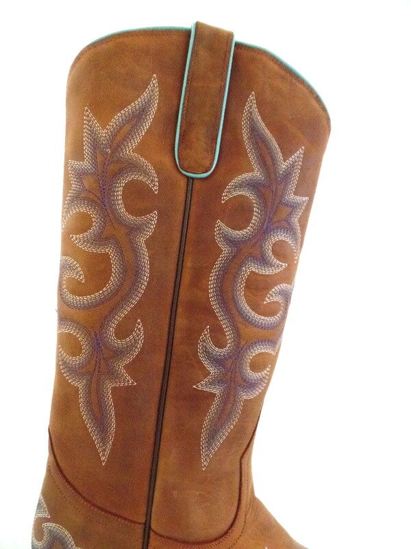 Westernstiefel 39 Hellbraun Lane Cowboystiefel Echt Leder spitz grüne Sohle